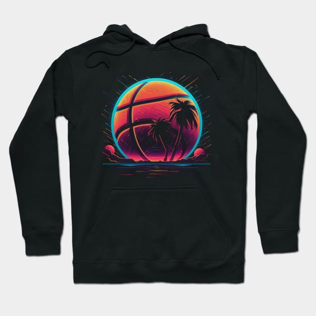 neon basketball Hoodie by Yurii